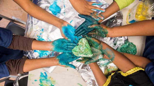 4-Hers make heart-shaped soap during a science activity